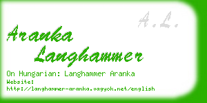 aranka langhammer business card